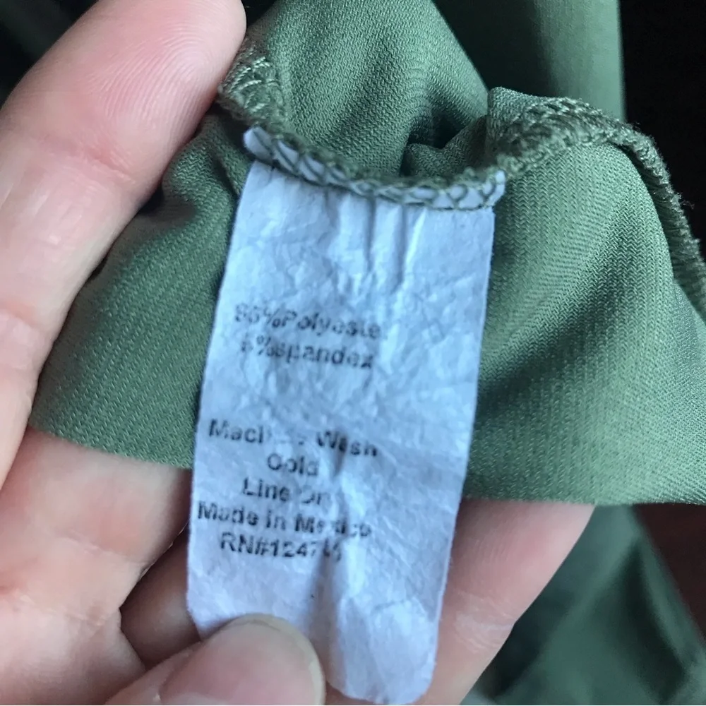 Shabby apple olive green long sleeves maxi wrap dress size 12 basic fall neutral - Picture 9 of 14